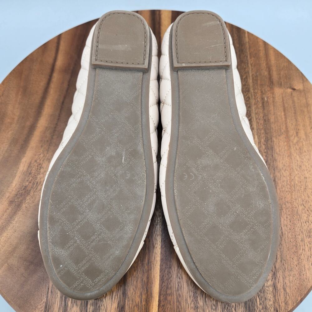 Vionic Desiree Shoes Womens 9 Nude Beige Leather Quilted Ballet Flats Comfort - Picture 7 of 8